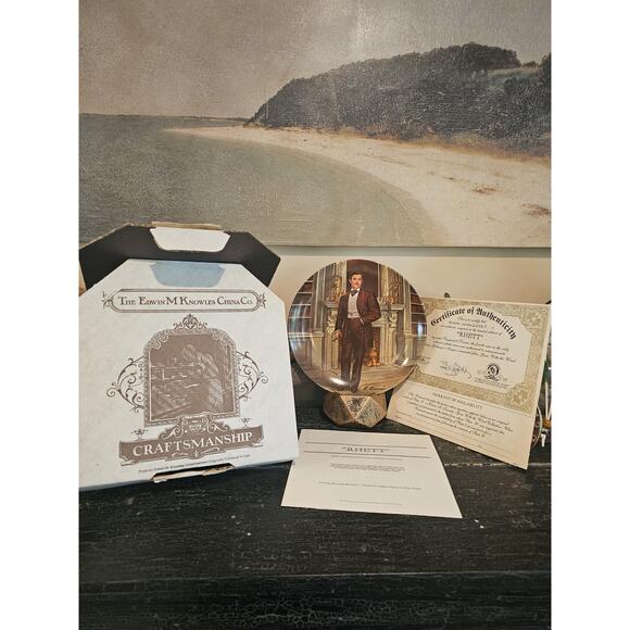 1937 Hardcover Gone With The Wind and Rhett Butler Knowles China 1981 Plate - Picture 6 of 10